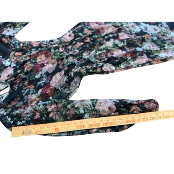 "ZARA WOMAN" Sheer Floral Midi Dress SZ M Whimsigoth Fairy Cottage Core Prairie - Picture 6 of 12
